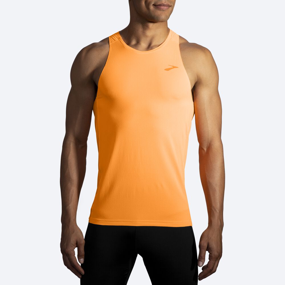 Men's Brooks Atmosphere Singlet Tanks Orange | USA56201