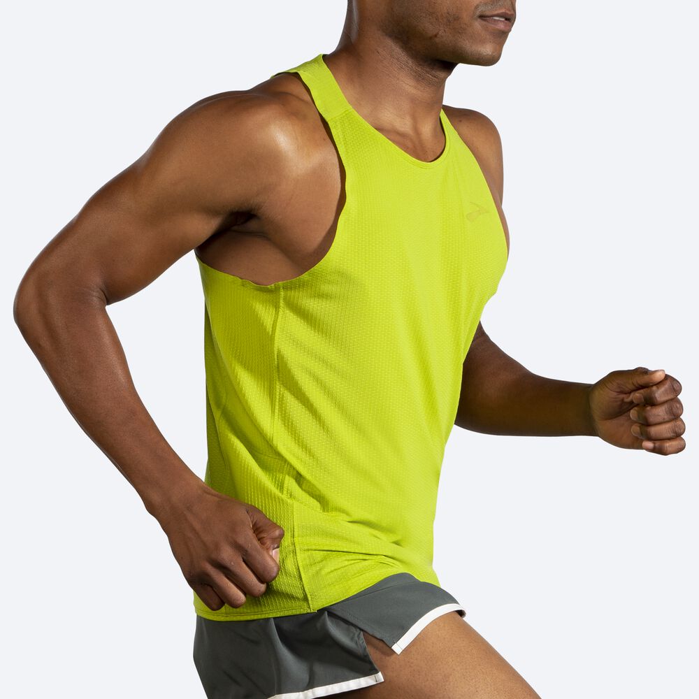 Men's Brooks Atmosphere Singlet Tanks Yellow | USA87026