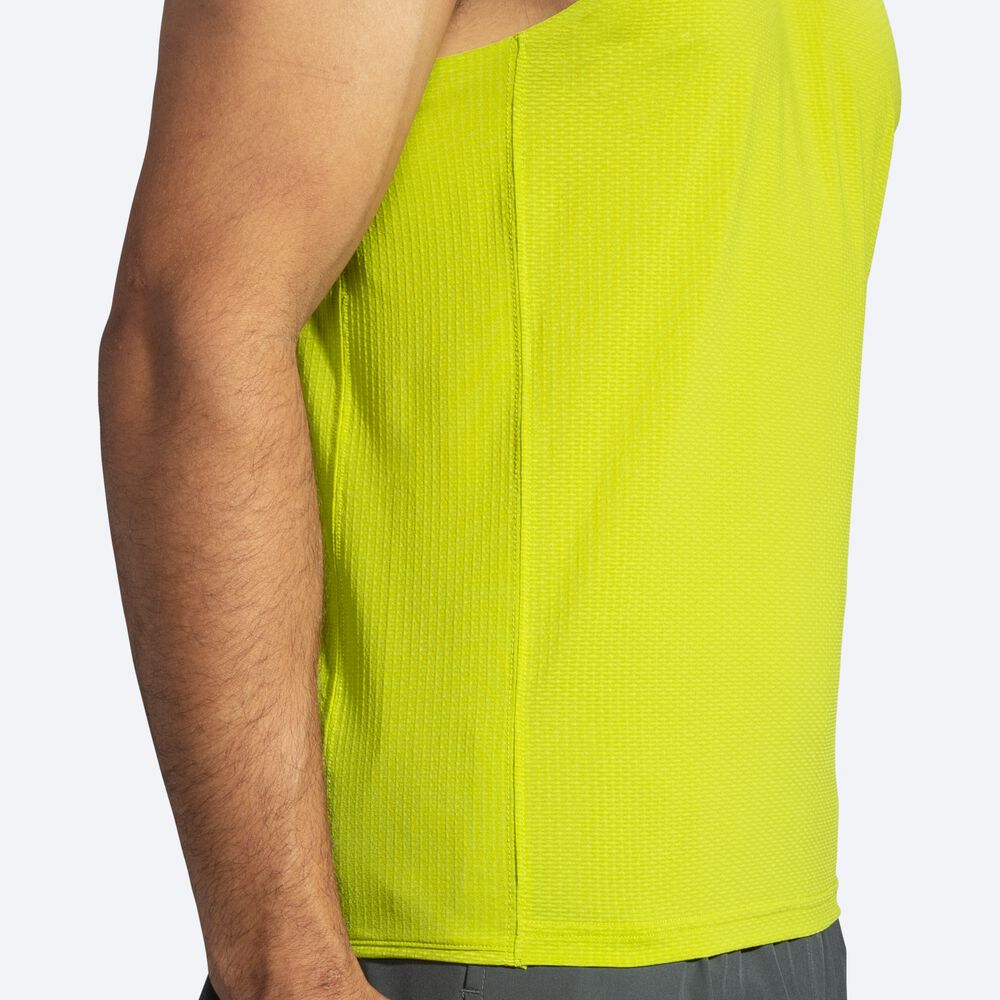 Men's Brooks Atmosphere Singlet Tanks Yellow | USA87026