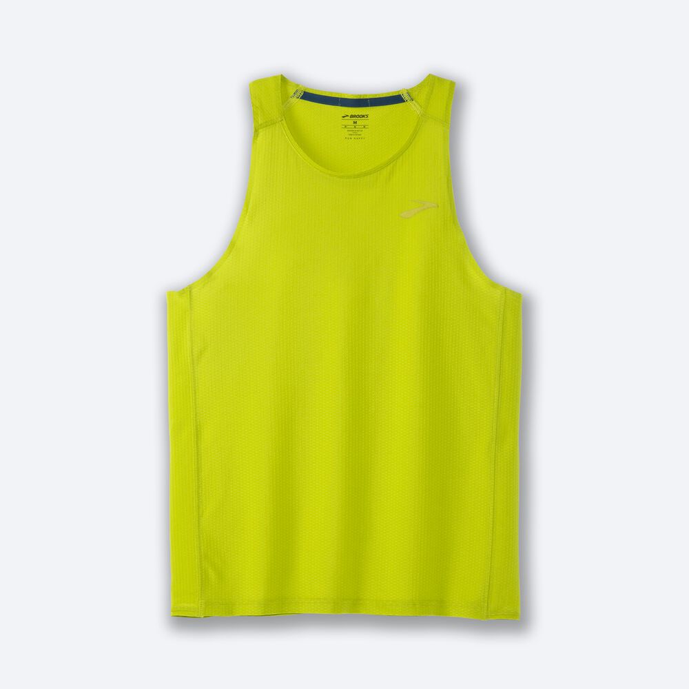 Men\'s Brooks Atmosphere Singlet Tanks Yellow | USA87026