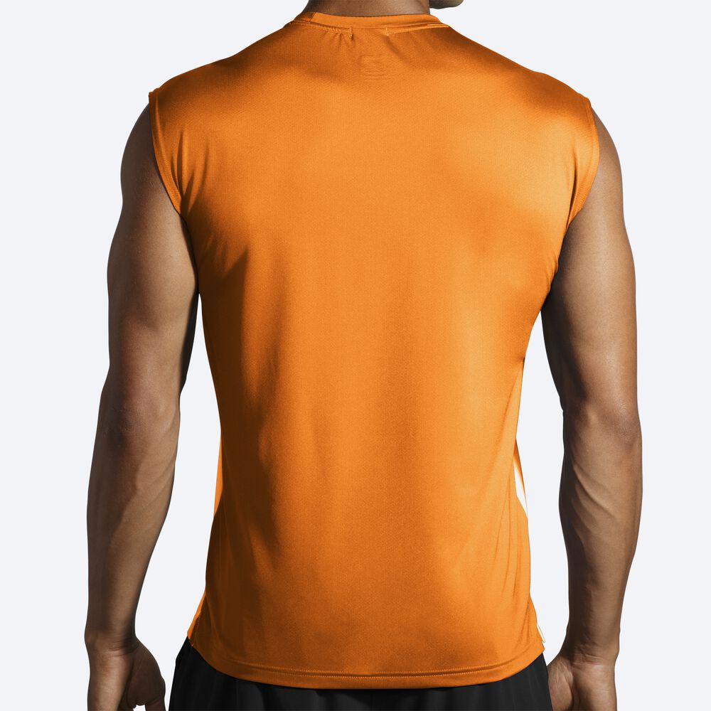 Men's Brooks Atmosphere Sleeveless 2.0 T-Shirts Gold/Orange | USA64257