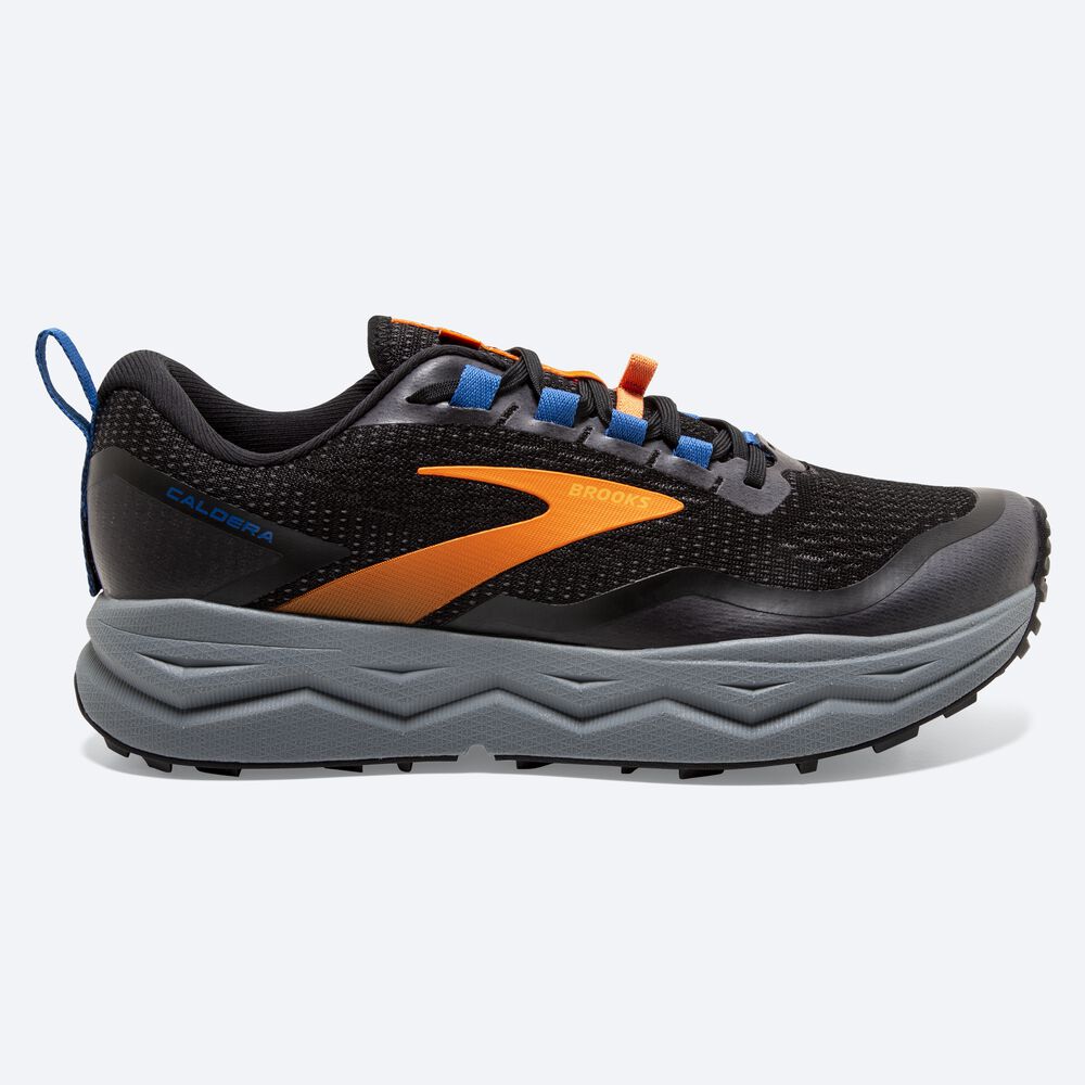 Men\'s Brooks Caldera 5 Trail Running Shoes Black/Orange/Blue | USA69413