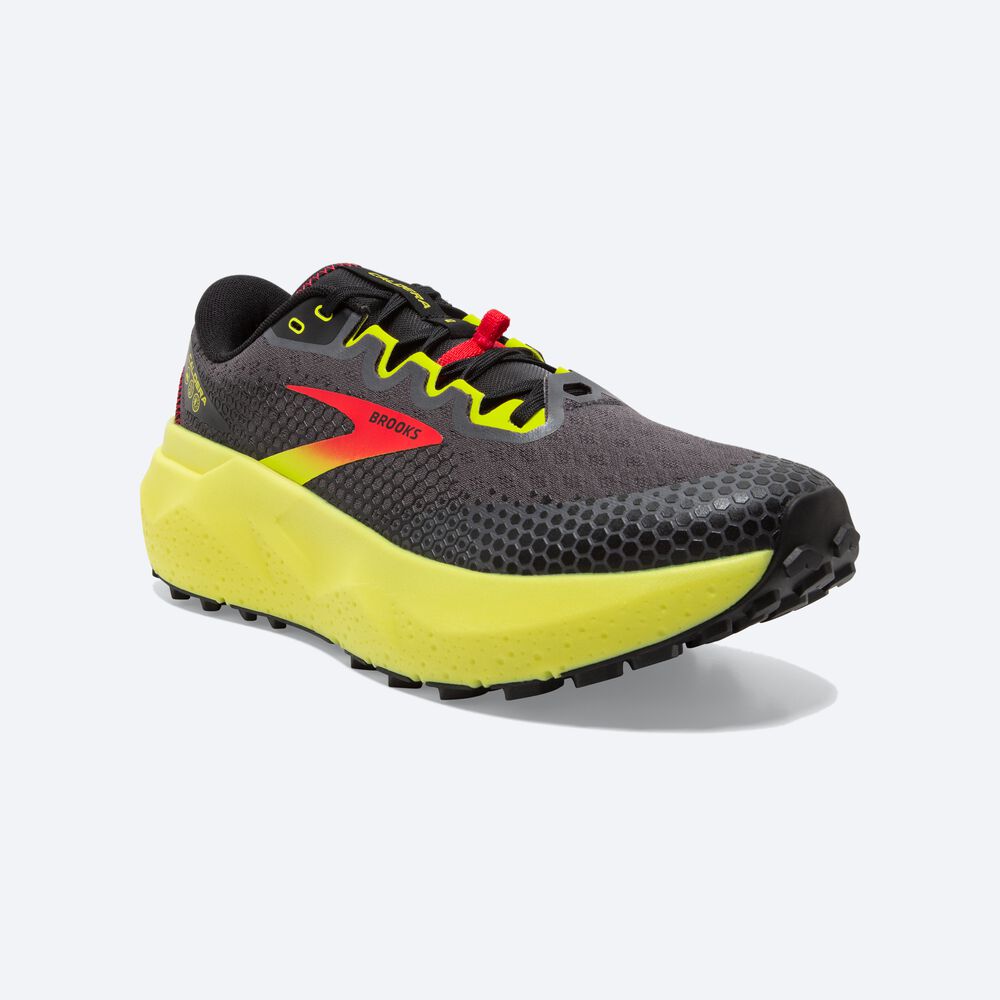 Men's Brooks Caldera 6 Trail Running Shoes Black/Red/Yellow | USA49853