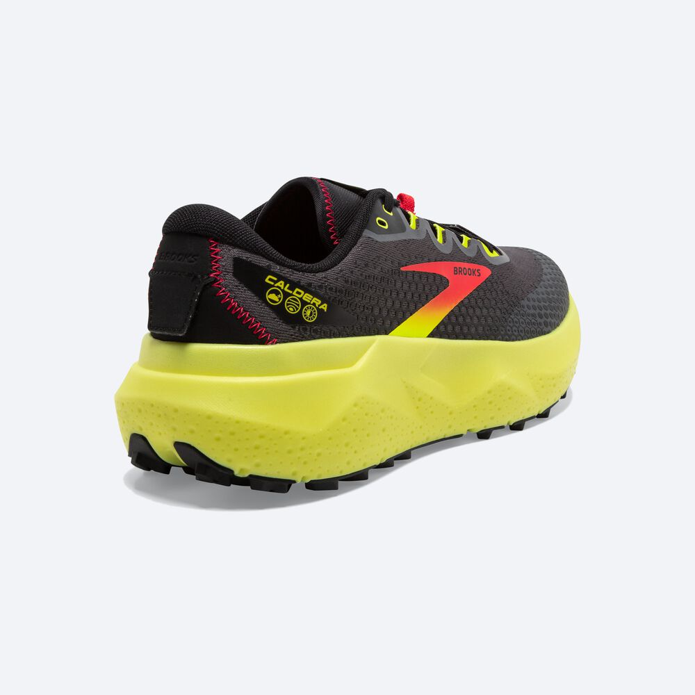 Men's Brooks Caldera 6 Trail Running Shoes Black/Red/Yellow | USA49853