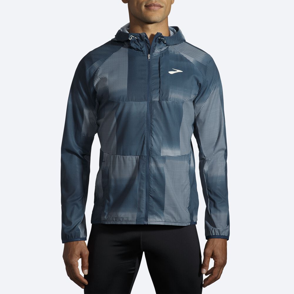 Men's Brooks Canopy Jackets Indigo | USA95423