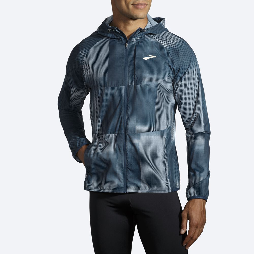 Men's Brooks Canopy Jackets Indigo | USA95423