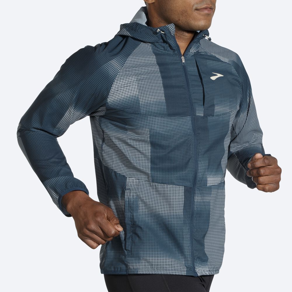 Men's Brooks Canopy Jackets Indigo | USA95423