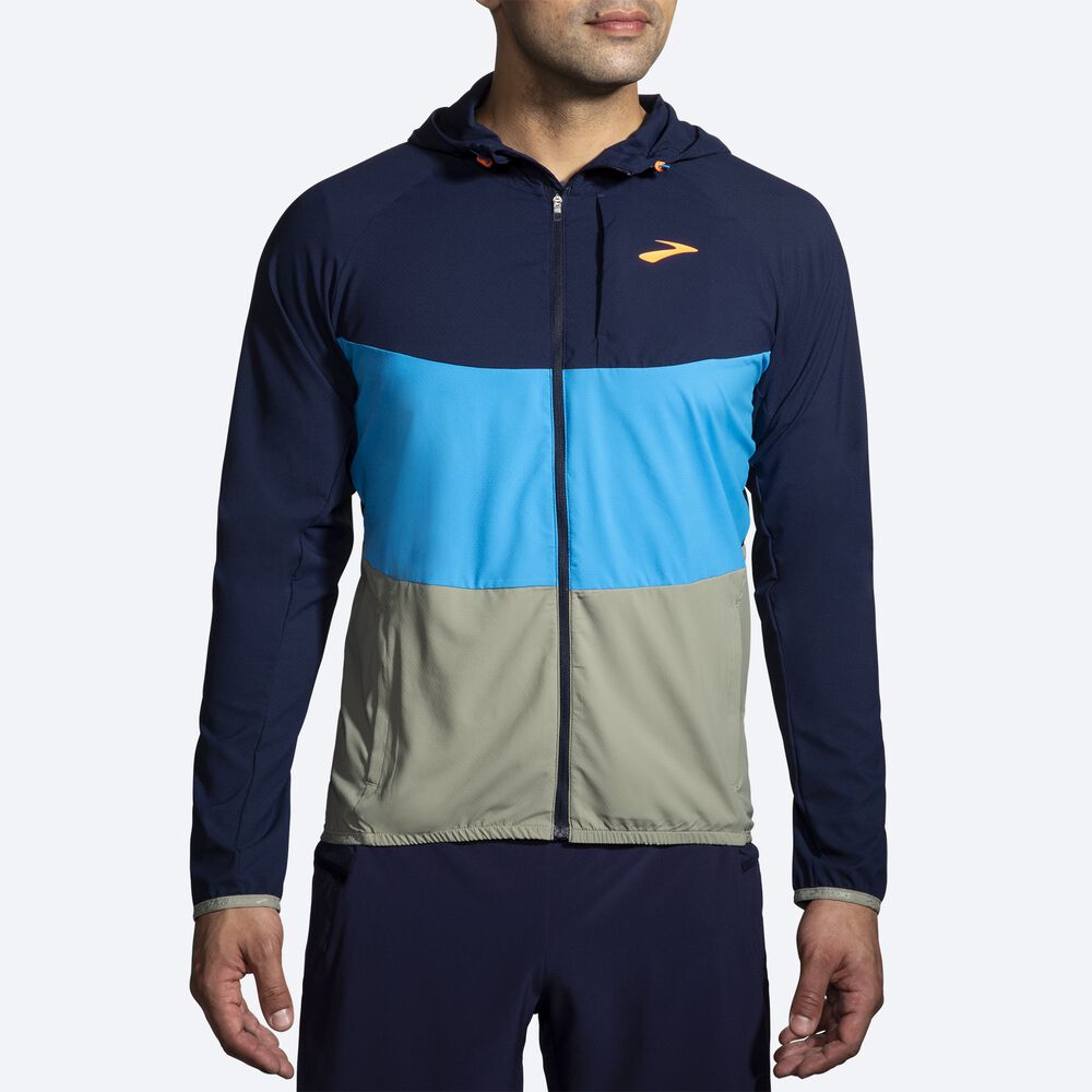 Men's Brooks Canopy Jackets Navy | USA29376