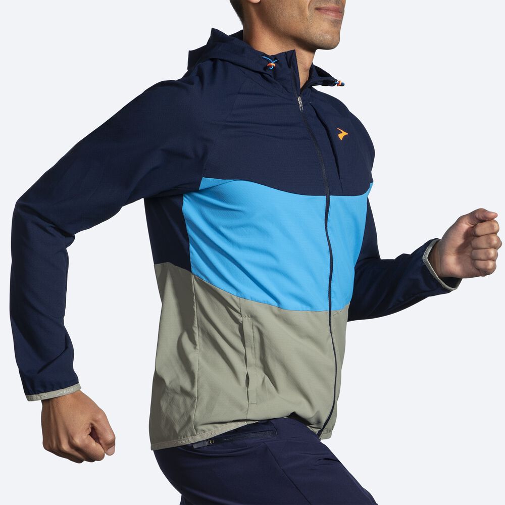 Men's Brooks Canopy Jackets Navy | USA29376