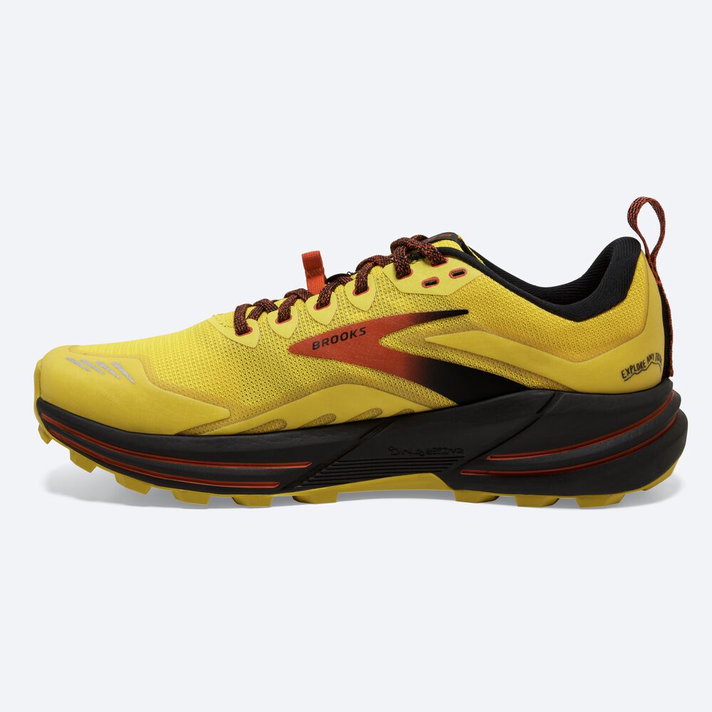 Men's Brooks Cascadia 16 Trail Running Shoes Yellow/Black | USA60214