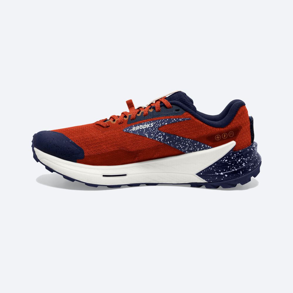 Men's Brooks Catamount 2 Trail Running Shoes Orange/Navy | USA61428