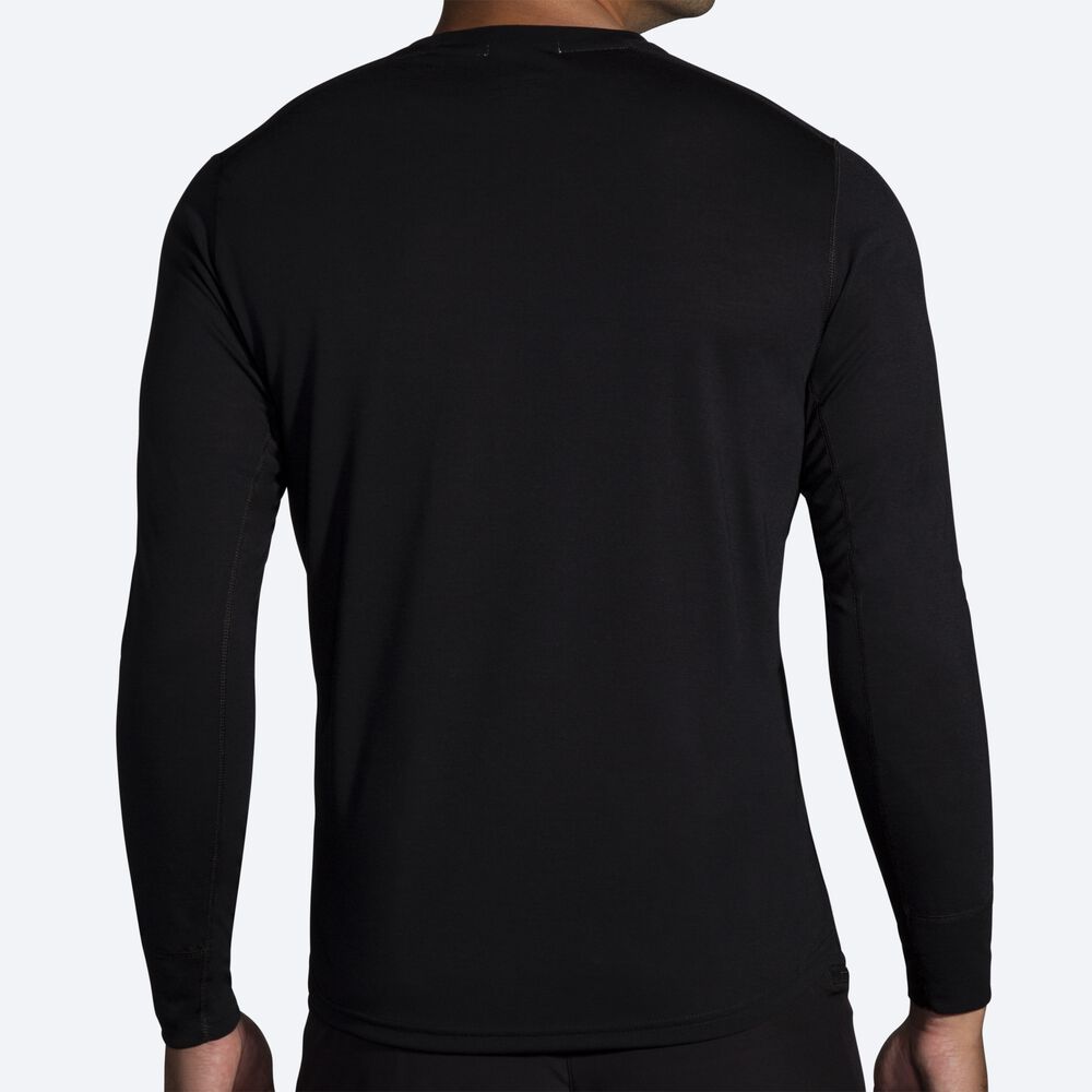 Men's Brooks Distance Graphic Long Sleeve T-Shirts Black/Stripes | USA78062