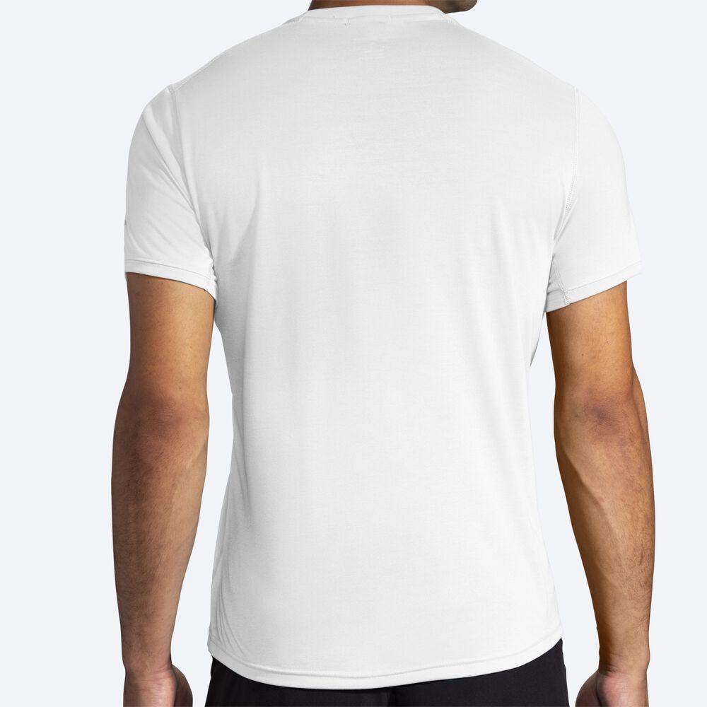 Men's Brooks Distance Graphic Short Sleeve T-Shirts White | USA43672