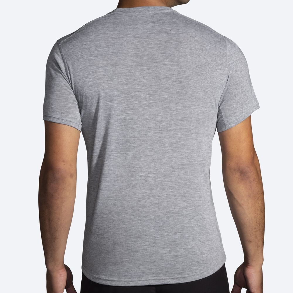 Men's Brooks Distance Graphic Short Sleeve T-Shirts Grey | USA68372