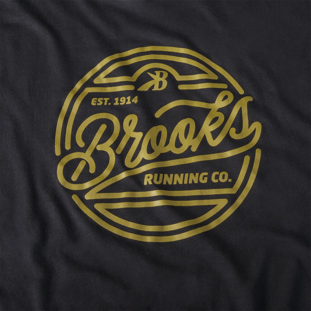 Men's Brooks Distance Graphic Short Sleeve T-Shirts Black/Gold | USA92704