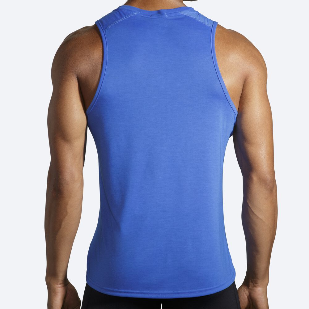 Men's Brooks Distance Graphic Tanks Blue | USA94156