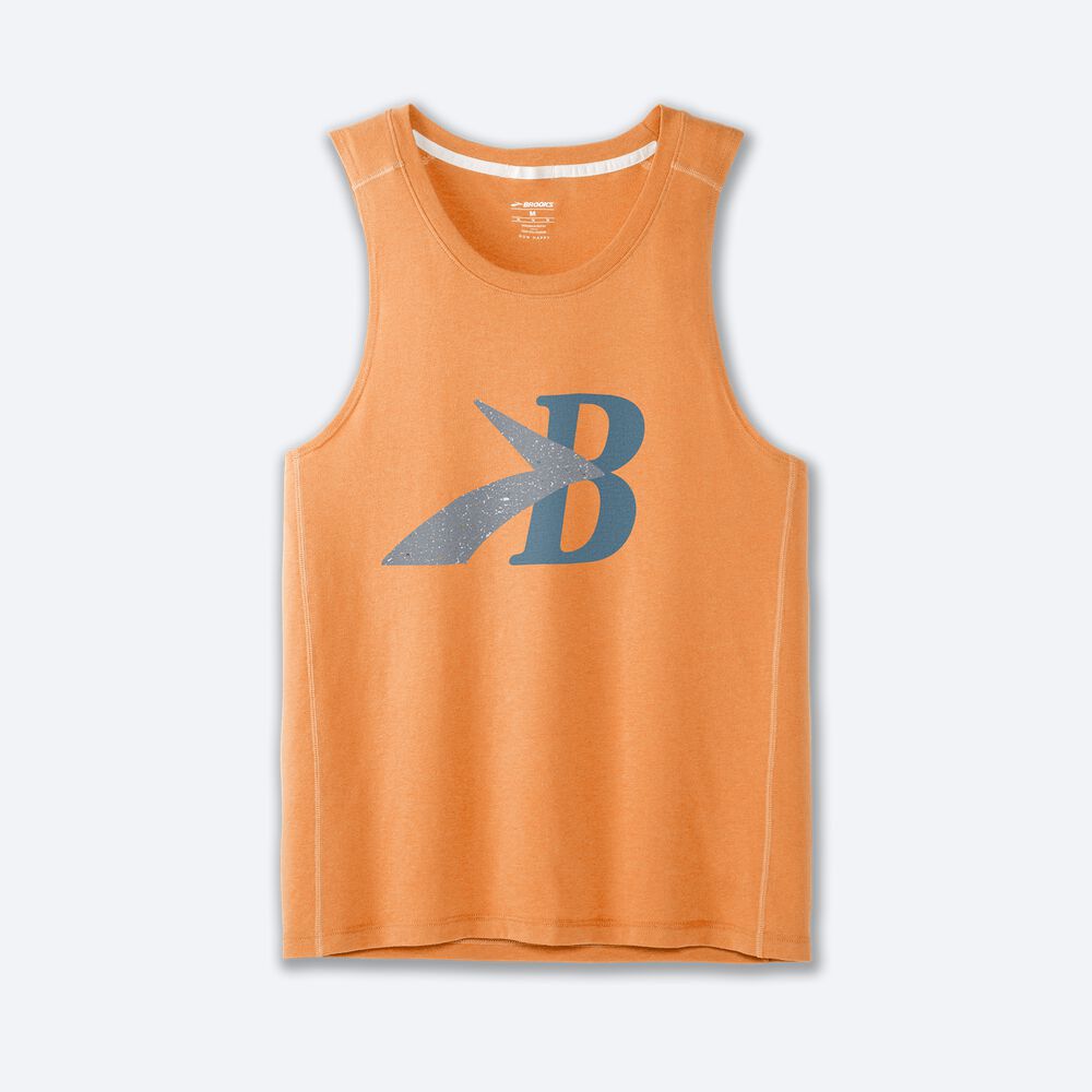 Men\'s Brooks Distance Tank 2.0 Tanks Orange | USA15294