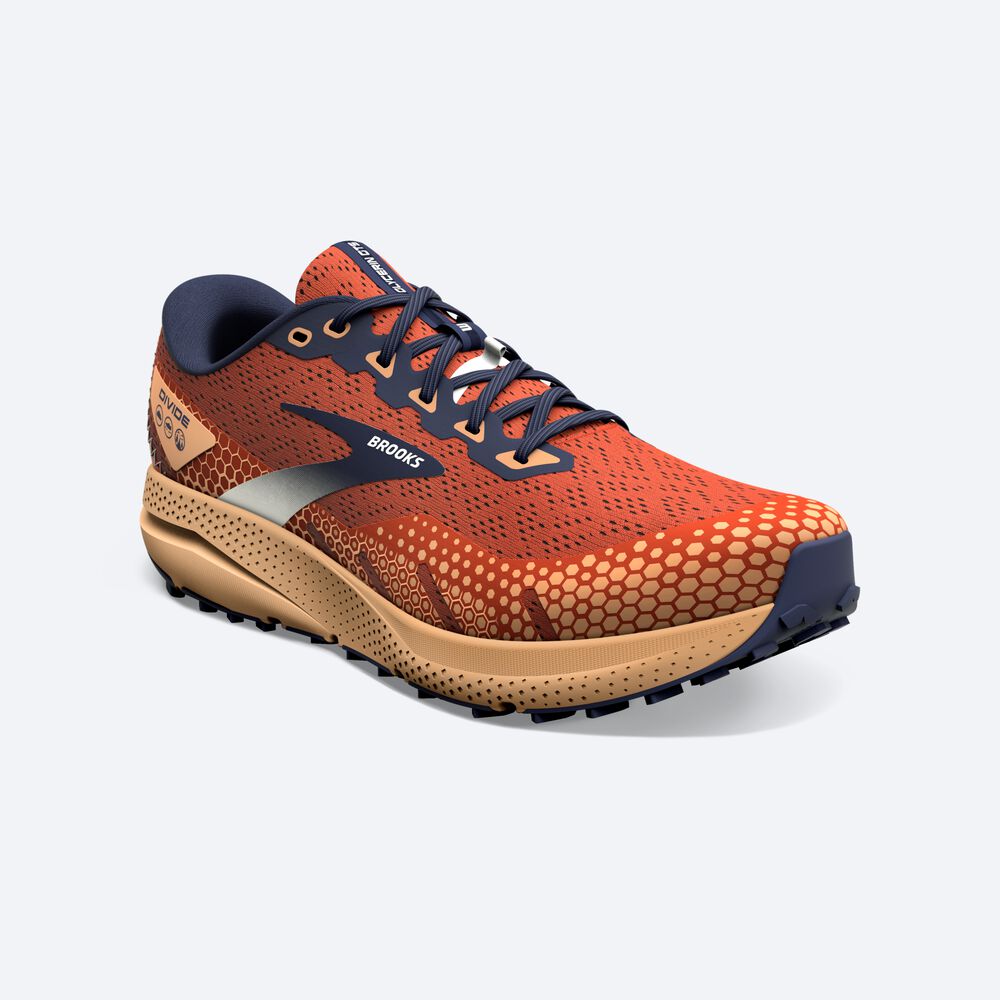 Men's Brooks Divide 3 Trail Running Shoes Orange/Navy | USA30549