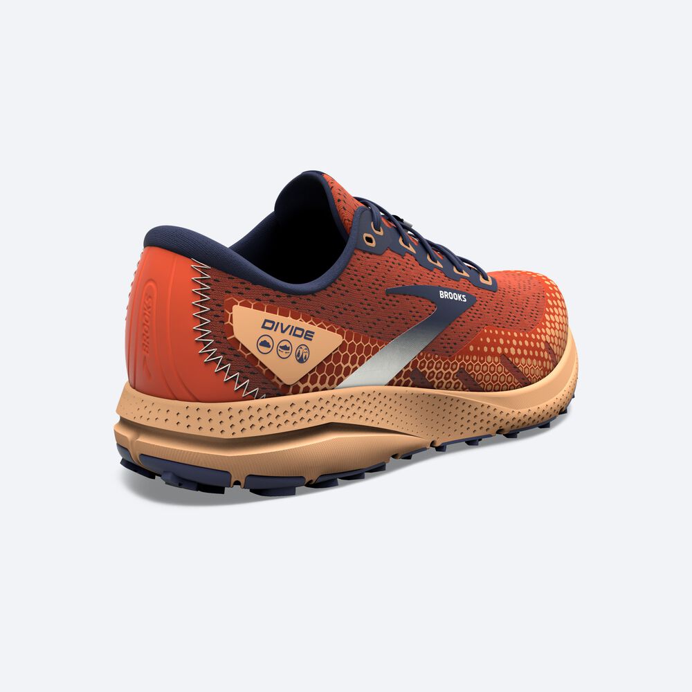 Men's Brooks Divide 3 Trail Running Shoes Orange/Navy | USA30549