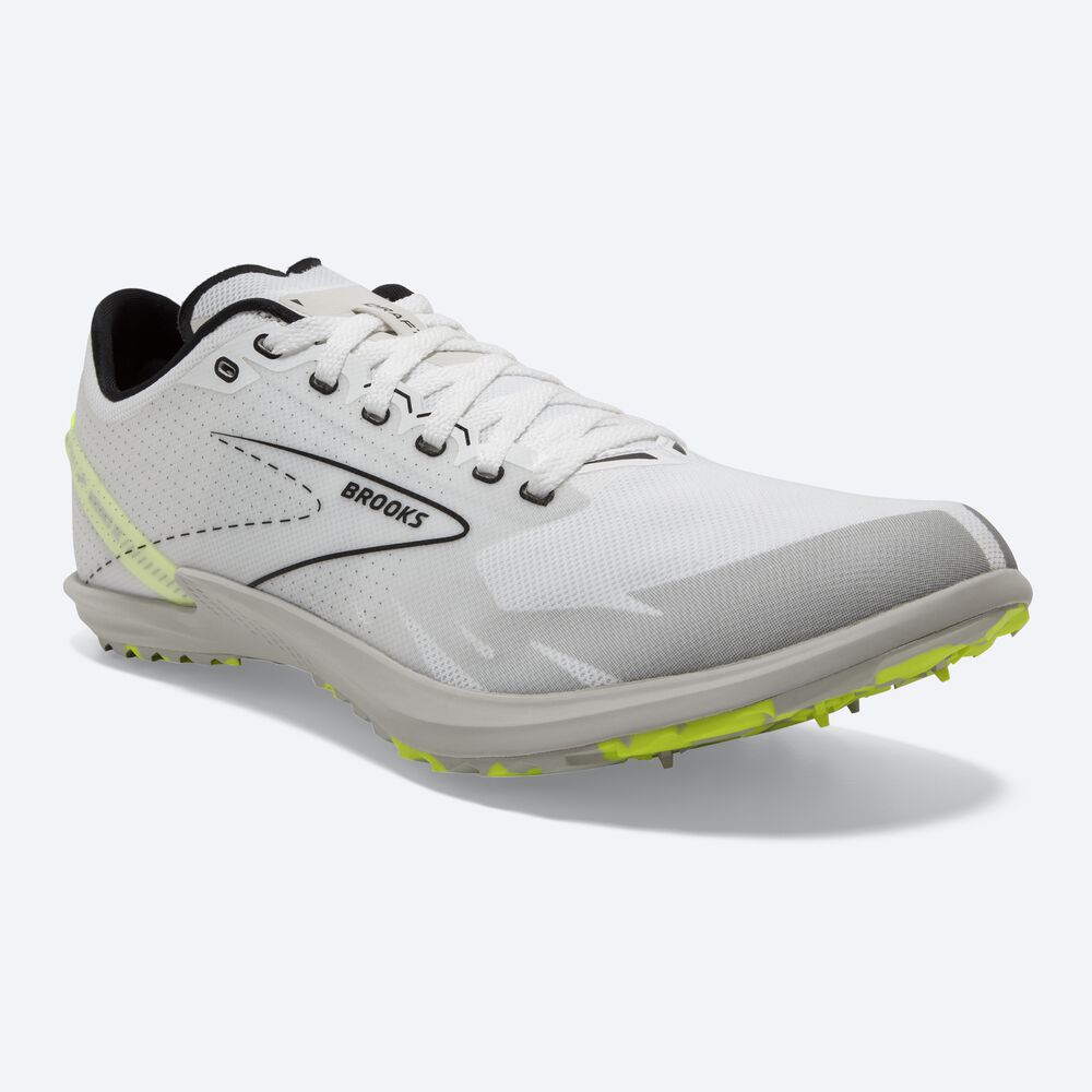 Men's Brooks Draft XC Spikeless Racing Flats White/Black | USA75409