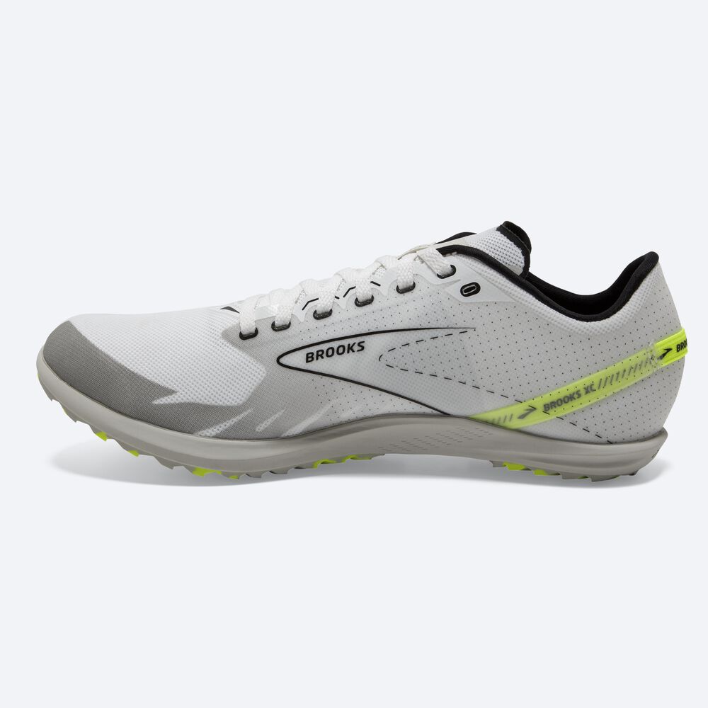 Men's Brooks Draft XC Spikeless Racing Flats White/Black | USA75409