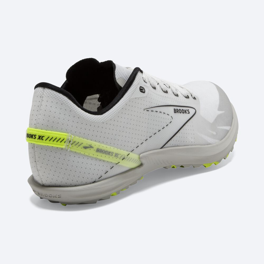 Men's Brooks Draft XC Spikeless Racing Flats White/Black | USA75409