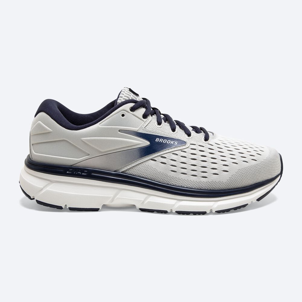 Men\'s Brooks Dyad 11 Road Running Shoes Grey/Navy | USA05431