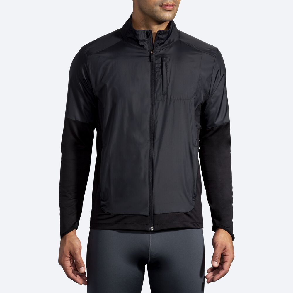 Men's Brooks Fusion Hybrid Jackets Black | USA25318