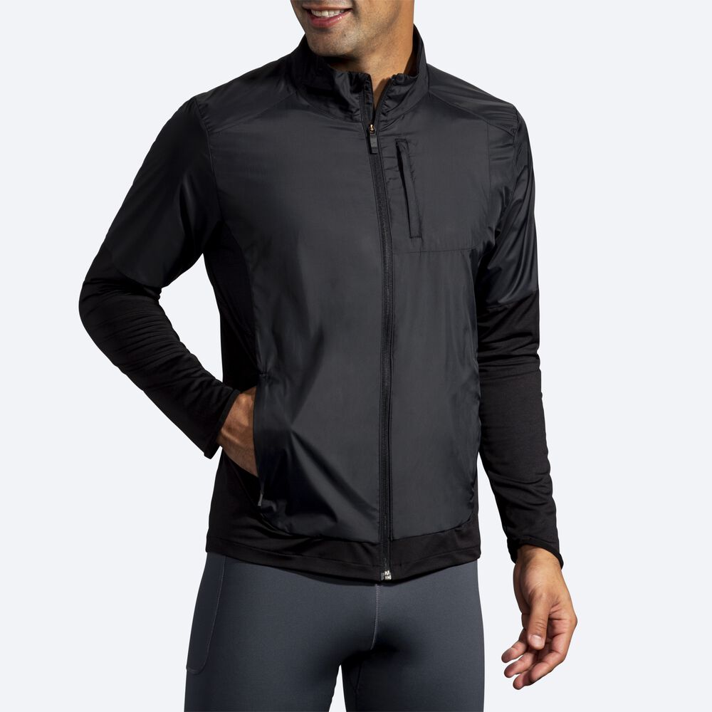 Men's Brooks Fusion Hybrid Jackets Black | USA25318