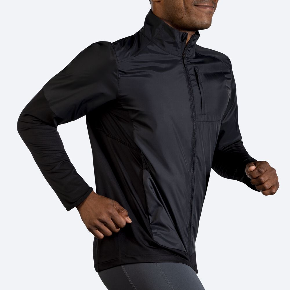 Men's Brooks Fusion Hybrid Jackets Black | USA25318