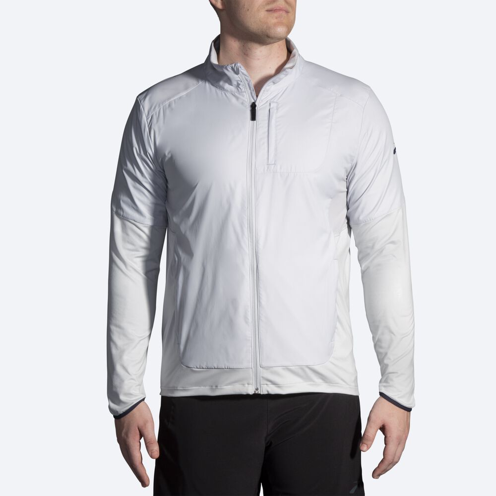 Men's Brooks Fusion Hybrid Jackets Grey | USA62758