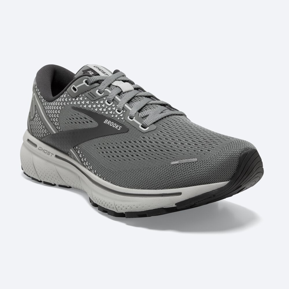 Men's Brooks Ghost 14 Road Running Shoes Grey | USA08531