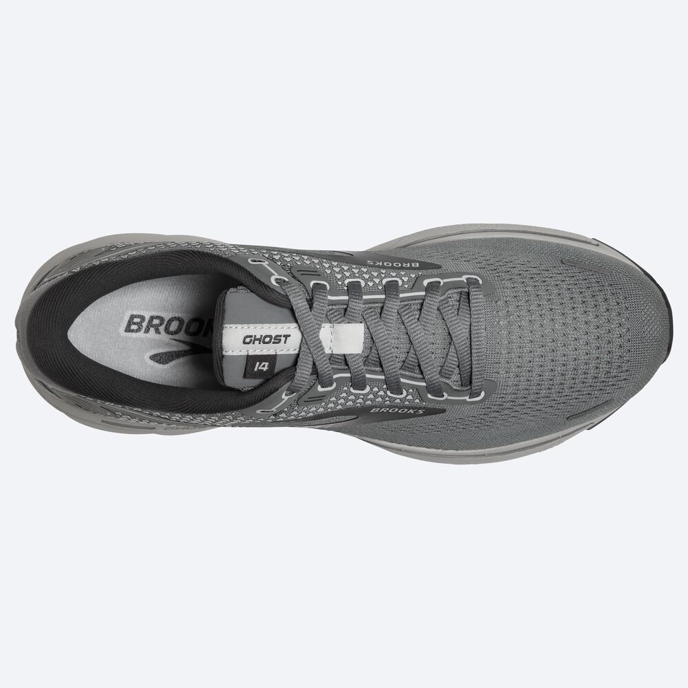 Men's Brooks Ghost 14 Road Running Shoes Grey | USA08531