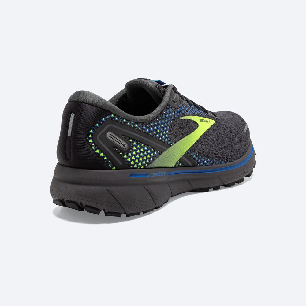 Men's Brooks Ghost 14 Road Running Shoes Black/Blue | USA20148