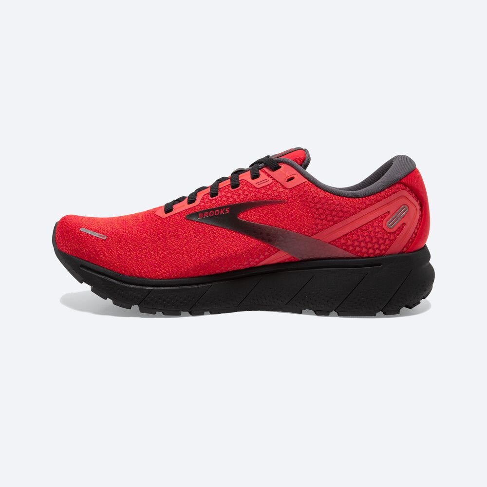 Men's Brooks Ghost 14 Road Running Shoes Red/Pink/Black | USA52601