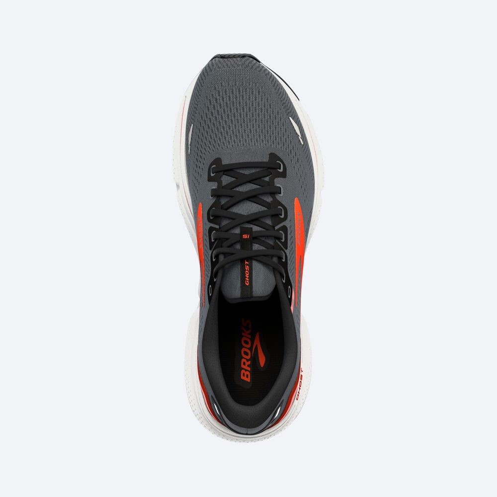 Men's Brooks Ghost 15 Road Running Shoes Black/Orange | USA25148