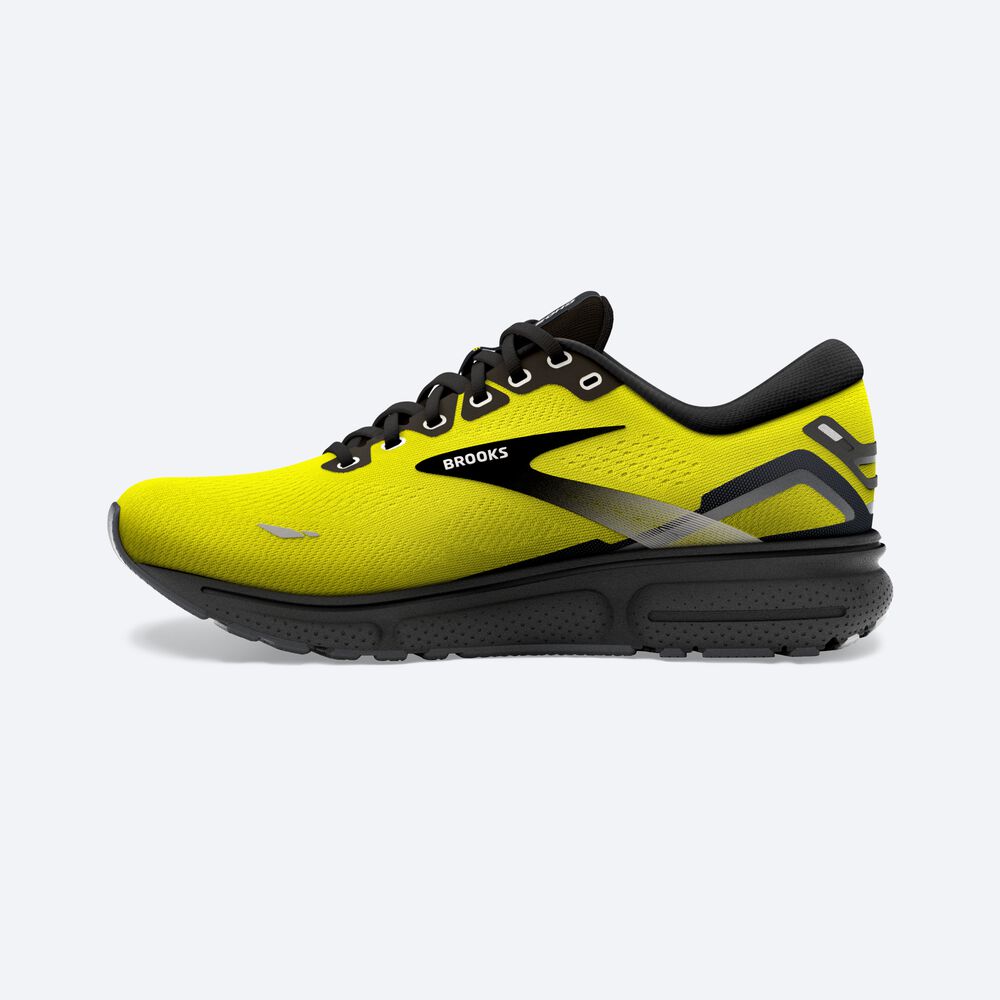 Men's Brooks Ghost 15 Running Shoes Yellow/Black | USA53298