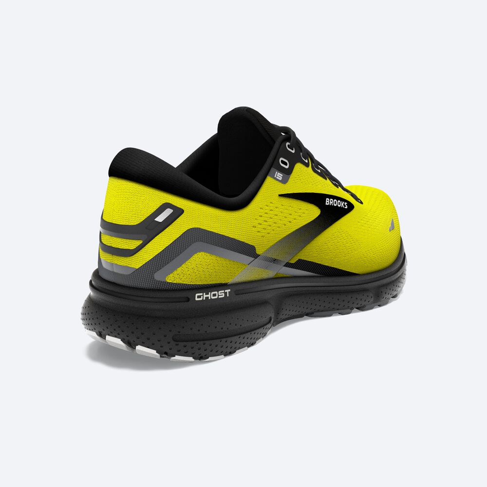 Men's Brooks Ghost 15 Running Shoes Yellow/Black | USA53298