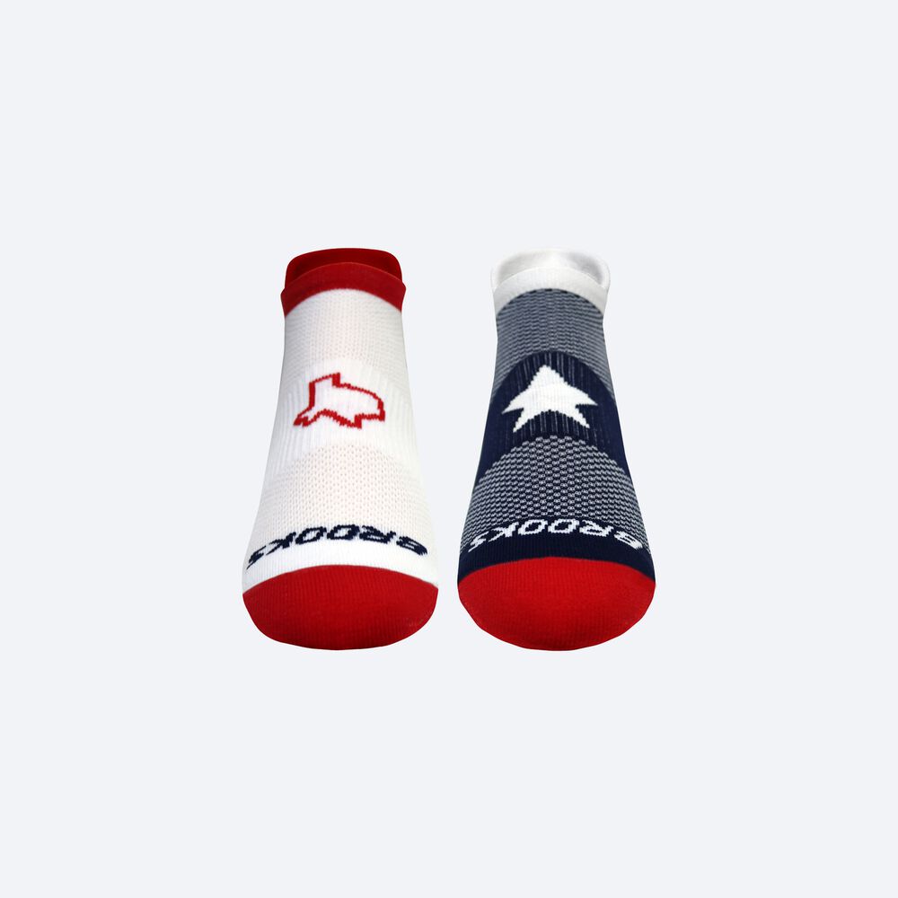 Men's Brooks Ghost Midweight 2-Pack Socks Navy/White Red | USA07834