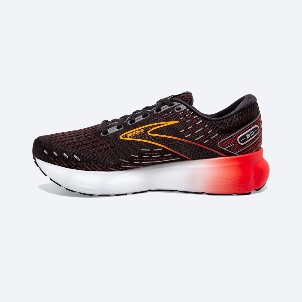 Men's Brooks Glycerin 20 Road Running Shoes Black/Red | USA43906