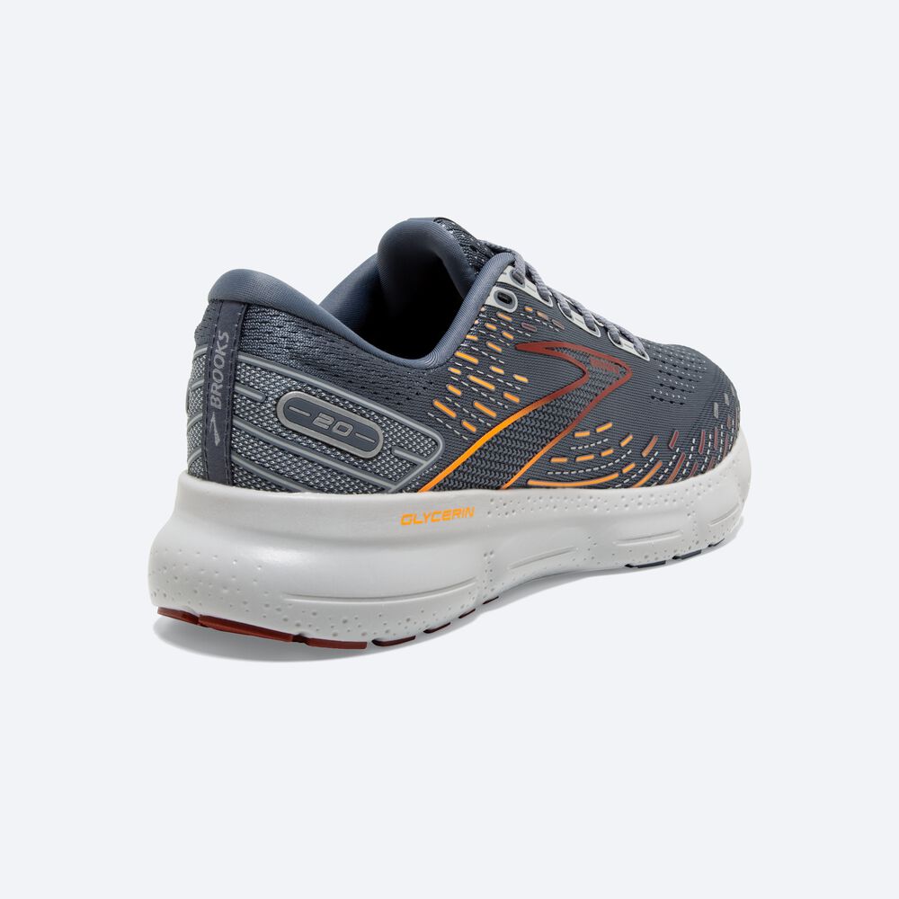 Men's Brooks Glycerin 20 Road Running Shoes Grey/Red/Orange | USA75286