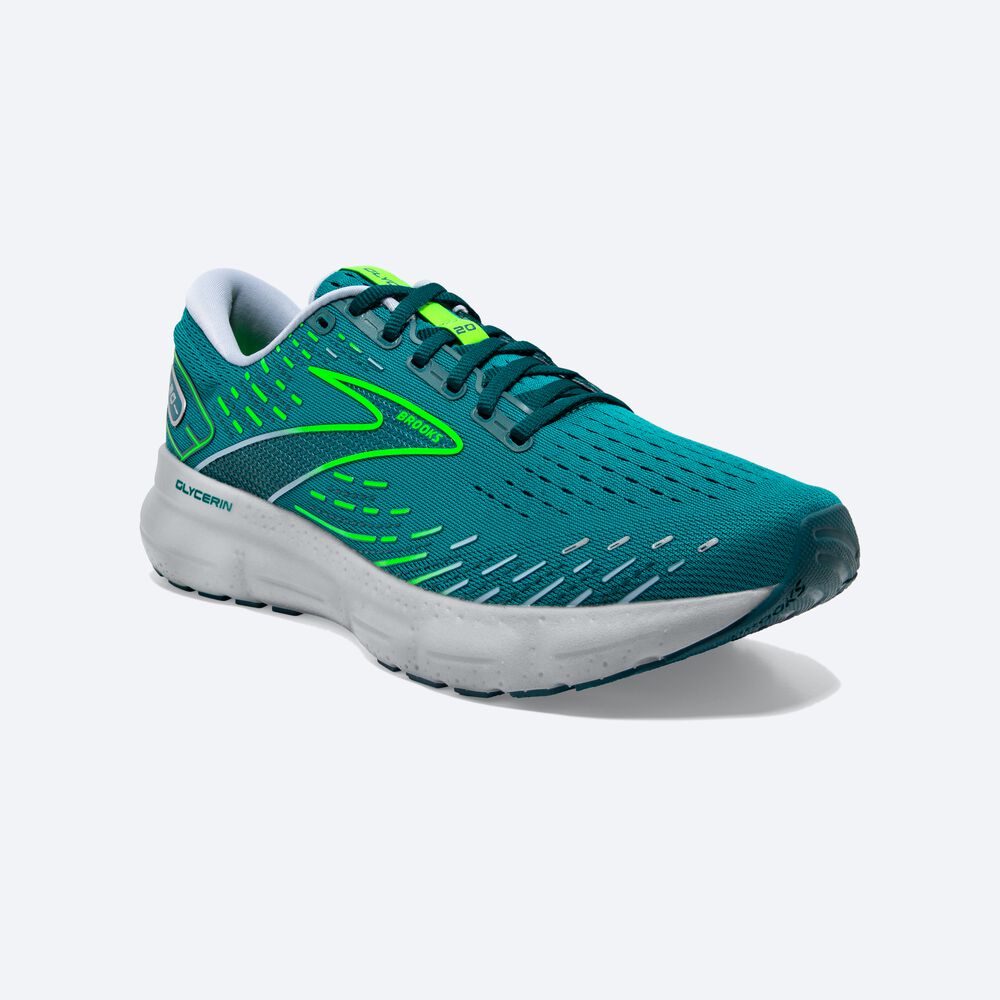 Men's Brooks Glycerin 20 Running Shoes Green | USA86407