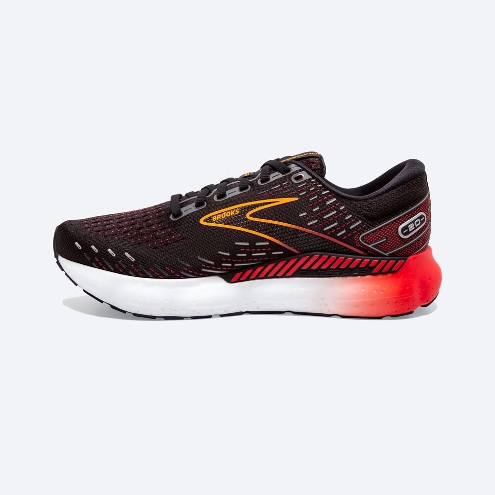 Men's Brooks Glycerin GTS 20 Road Running Shoes Black/Red | USA73956