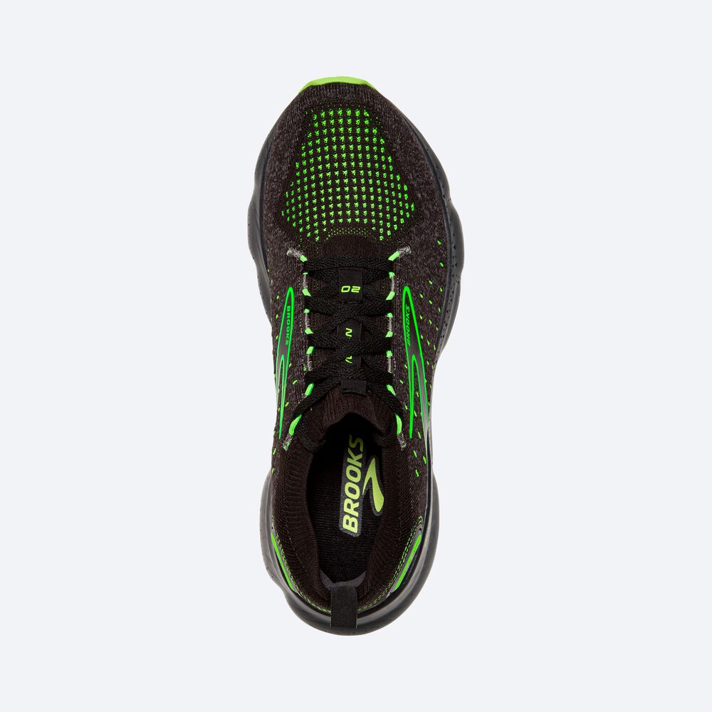 Men's Brooks Glycerin StealthFit 20 Road Running Shoes Black/Green | USA54279