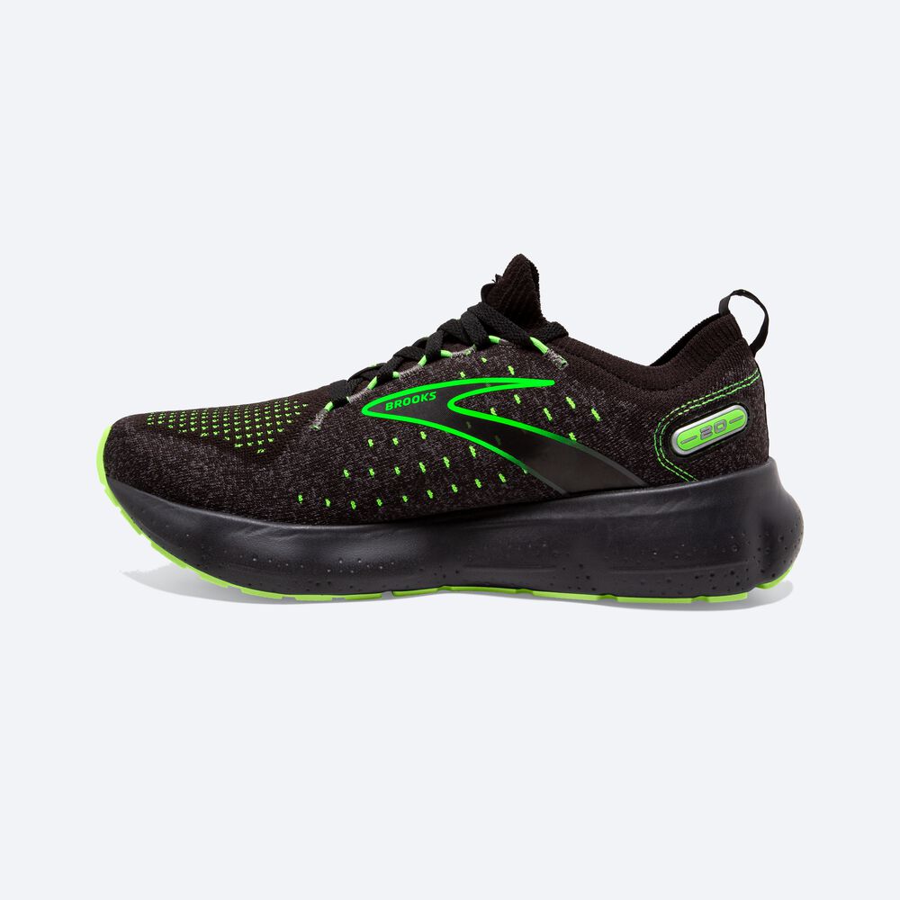 Men's Brooks Glycerin StealthFit 20 Road Running Shoes Black/Green | USA54279