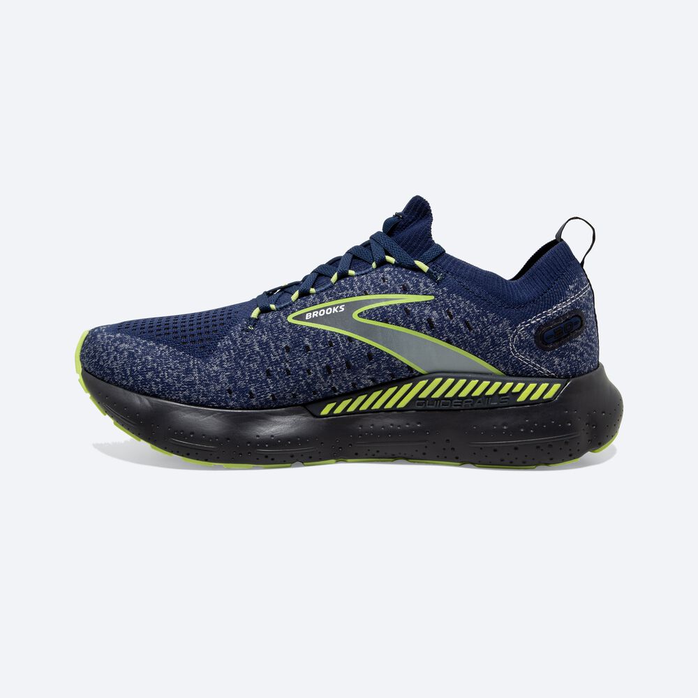 Men's Brooks Glycerin StealthFit GTS 20 Road Running Shoes Blue/Light Green | USA31976