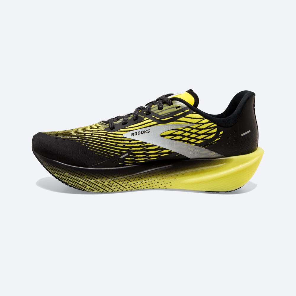 Men's Brooks Hyperion Max Road Running Shoes Black/Yellow/White | USA46157