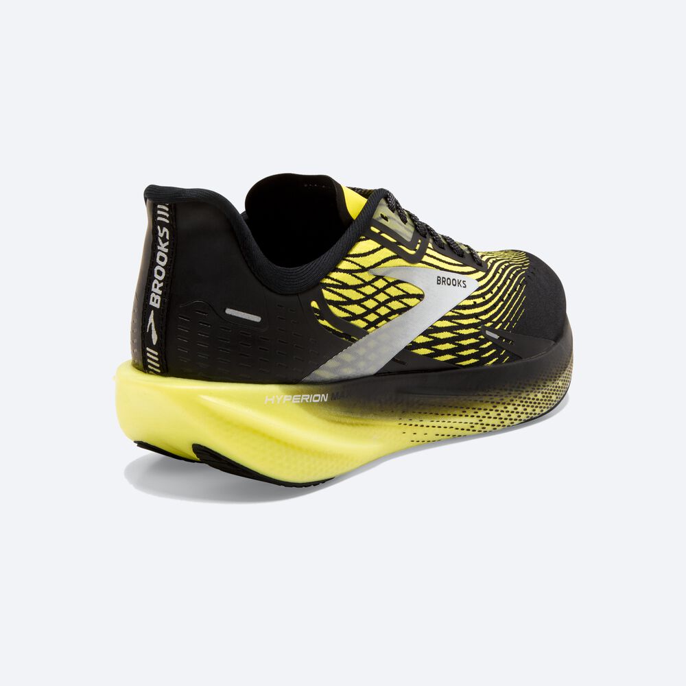 Men's Brooks Hyperion Max Road Running Shoes Black/Yellow/White | USA46157