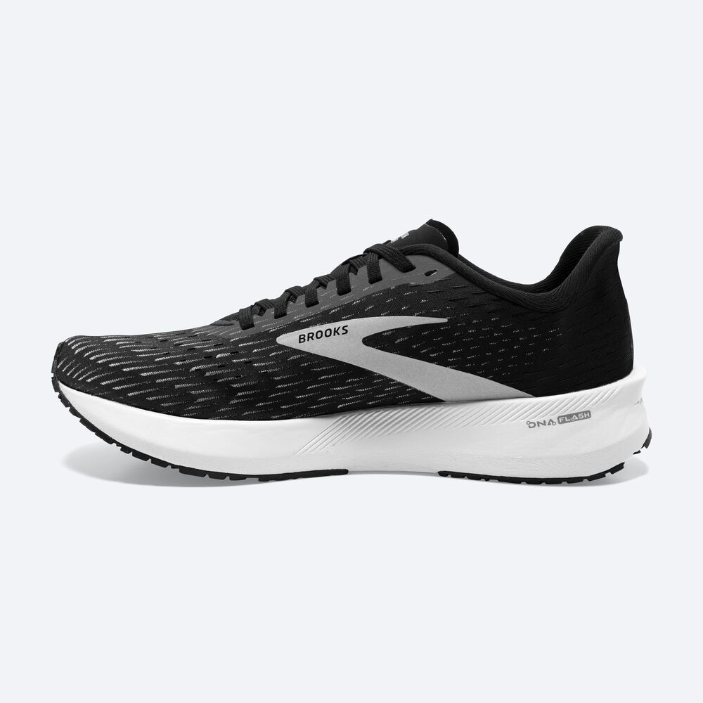 Men's Brooks Hyperion Tempo Road Running Shoes Black/Silver/White | USA32106