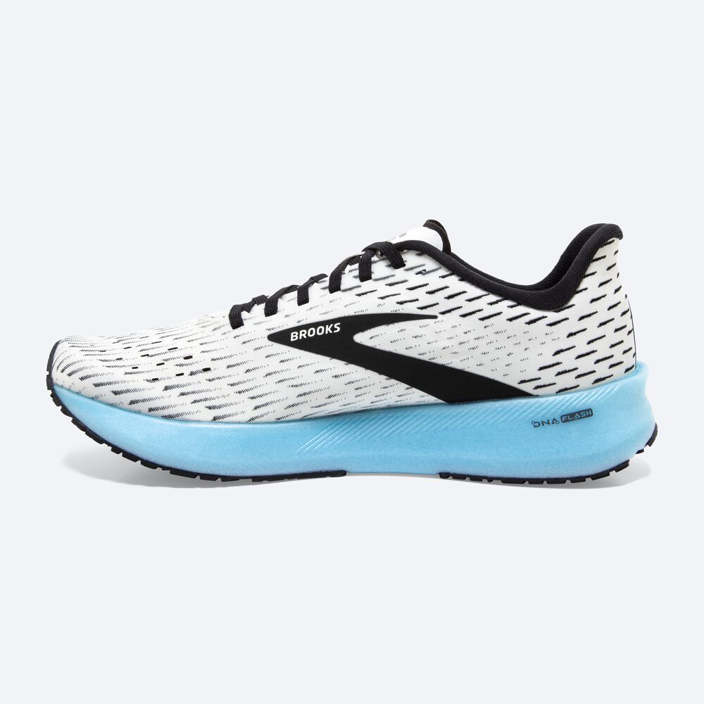 Men's Brooks Hyperion Tempo Road Running Shoes White/Black/Light Turquoise | USA50683